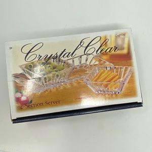 Crystal Clear 2-Section Server with Tray Lead Free